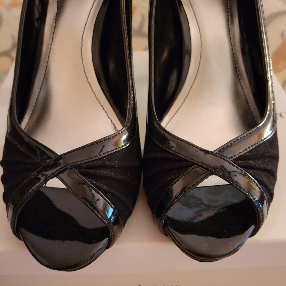 Style & Co. 8.5M Black Open Toe Heels